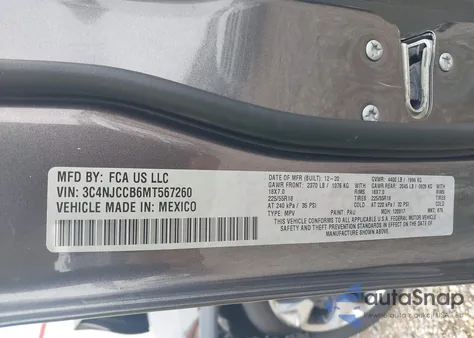 2021 Jeep Compass Limited Fwd z USA, uszkodzony, nr VIN 3C4NJCCB6MT567260